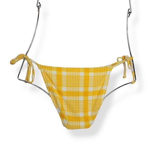 Xhilaration Yellow Plaid String Bikini Bottom XS 00  Juniors - Picture 4 of 5